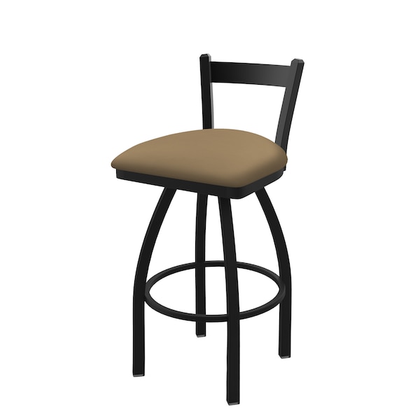 25" Low Back Swivel Counter Stool, Black Wrinkle, Canter Sand Seat